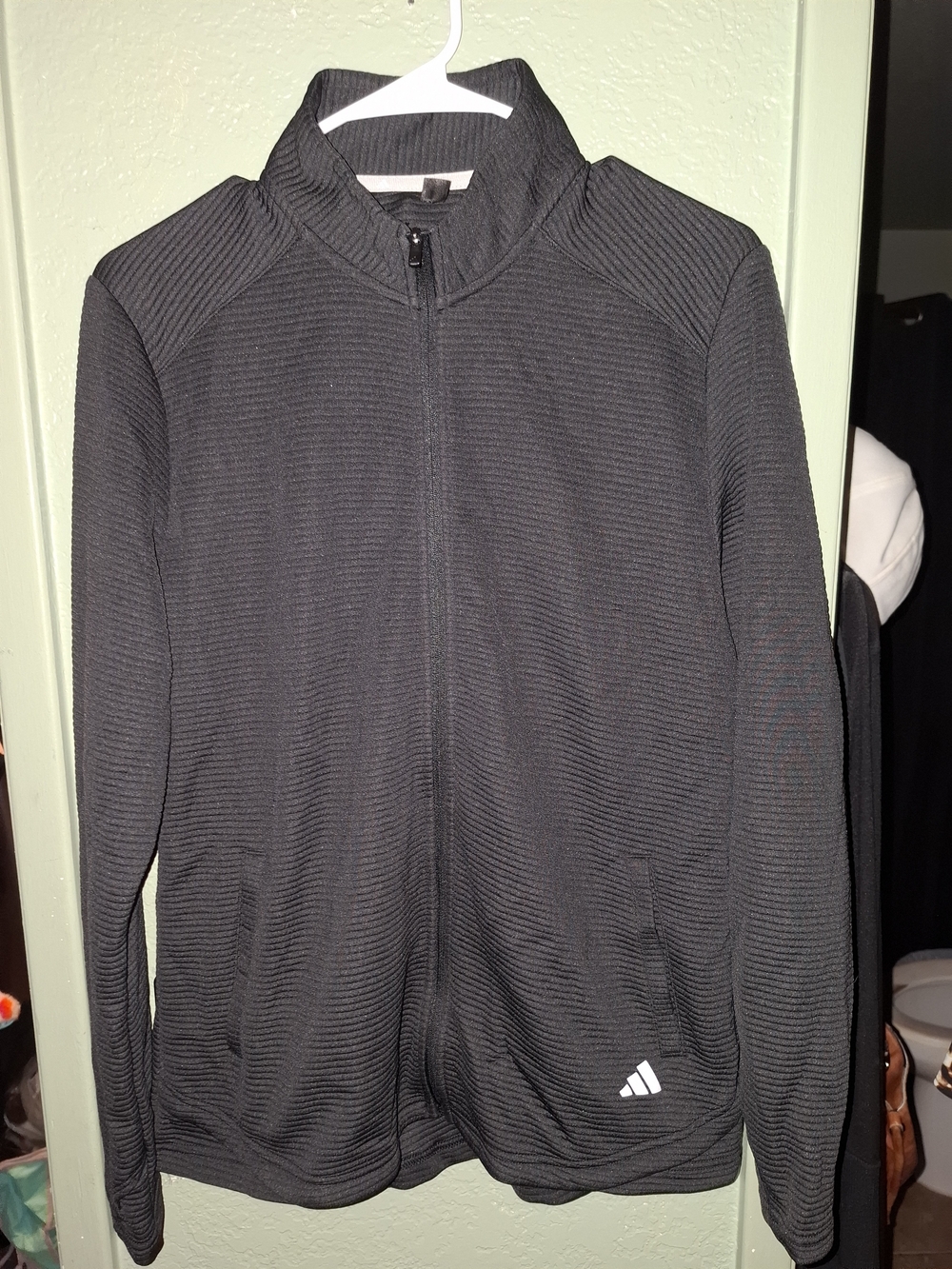 Adidas Men’s Black Full-Zip Sweater Jacket